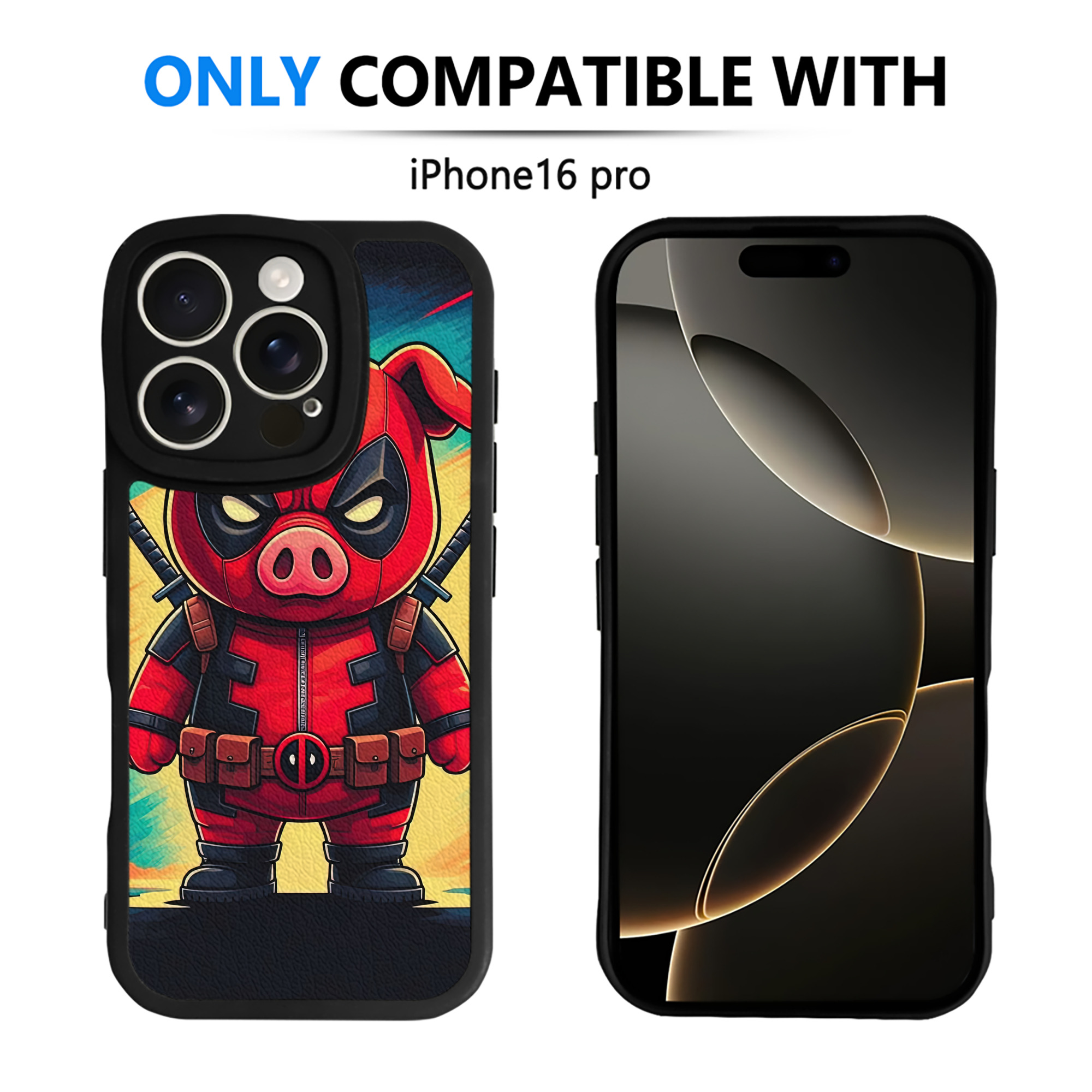 （画像用） Deadpool デッドプール 【iPhone 16シリーズ対応】シリコンスマホケース（レザー調） 材質：シリコン